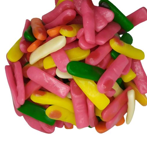 gummy fingers by weight – shiny jelly sweets novelty pick n mix candy