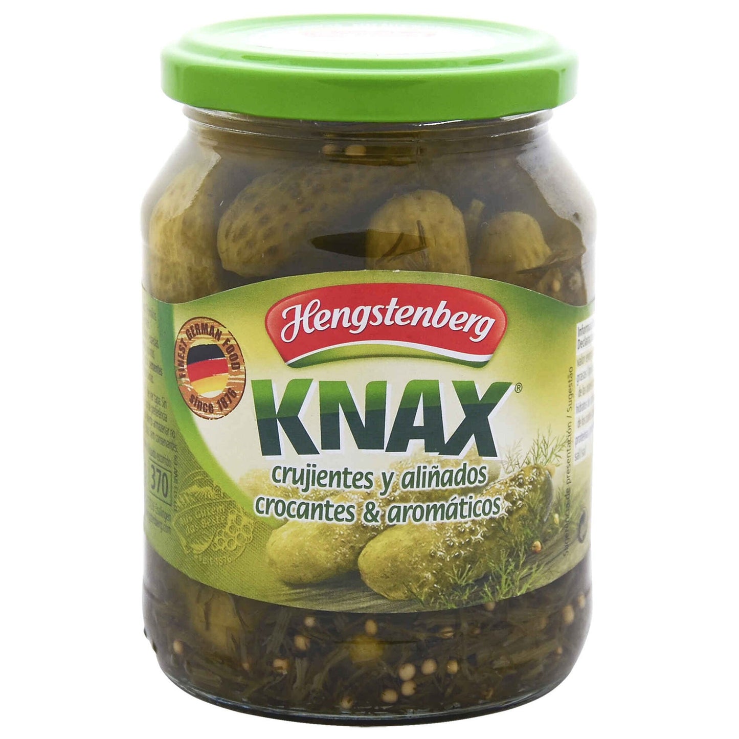 hengstenberg knax pickled cucumbers 330g gluten free crunchy gherkins premium deli pickle jar