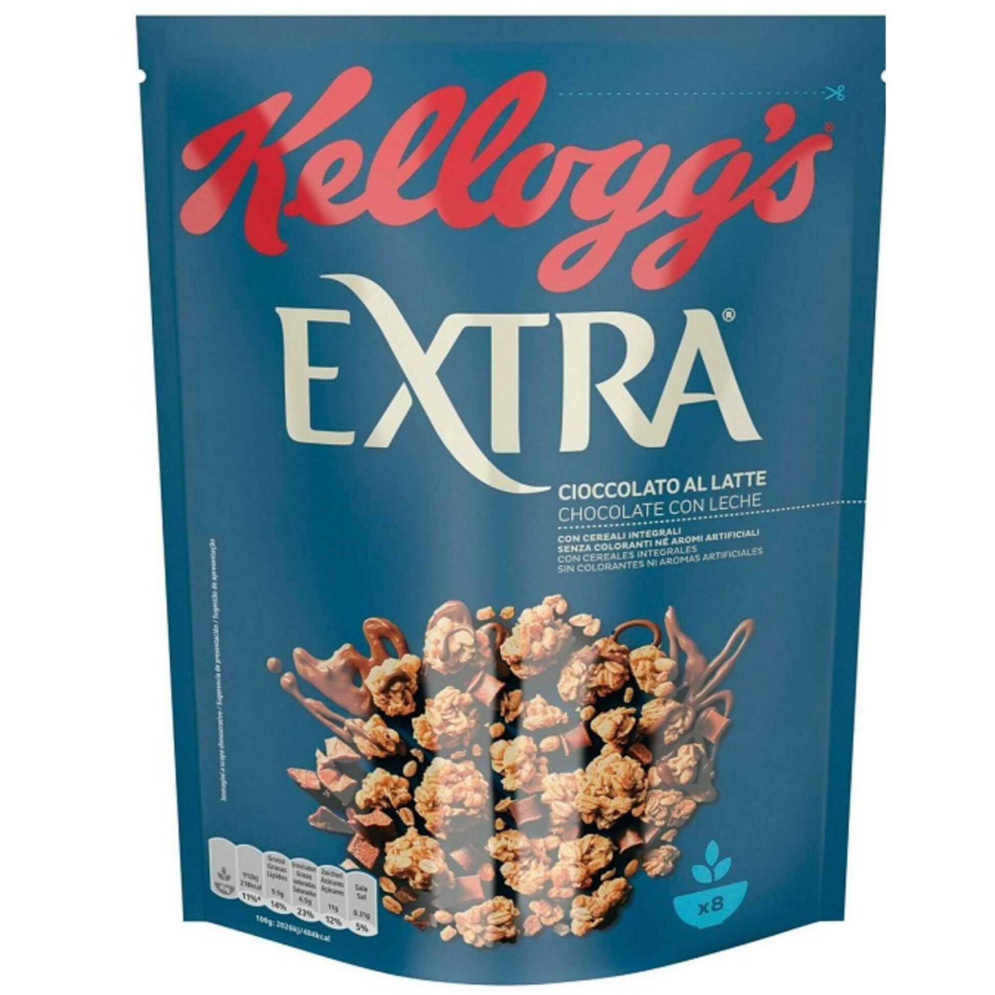 kelloggs extra milk chocolate cereal 500g crunchy oat clusters chocolate granola