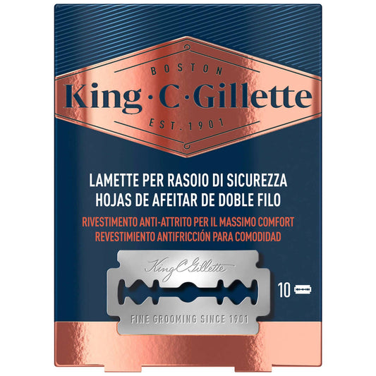 king c gillette safety razor blades pack of 10 double edge shaving blades premium grooming replacement blades