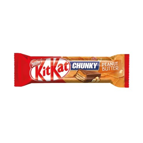 kitkat chunky milk chocolate peanut butter snack bar 42g nestle chocolate wafer bar with peanut butter filling chocolate bars and snack bars