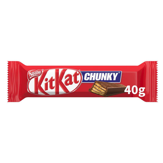 kitkat chunky milk chocolate wafer snack bar 40g nestle chunky chocolate wafer bar classic chocolate bars and snack bars
