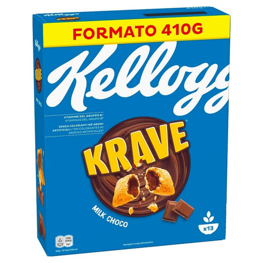 krave milk chocolate cereal 410g kelloggs filled cereal crunchy milk chocolate cereal
