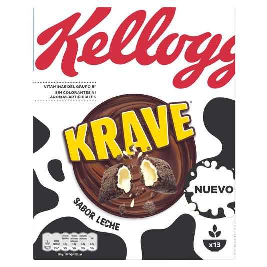 krave milk chocolate cereal 410g kelloggs filled cereal crunchy milk chocolate cereal