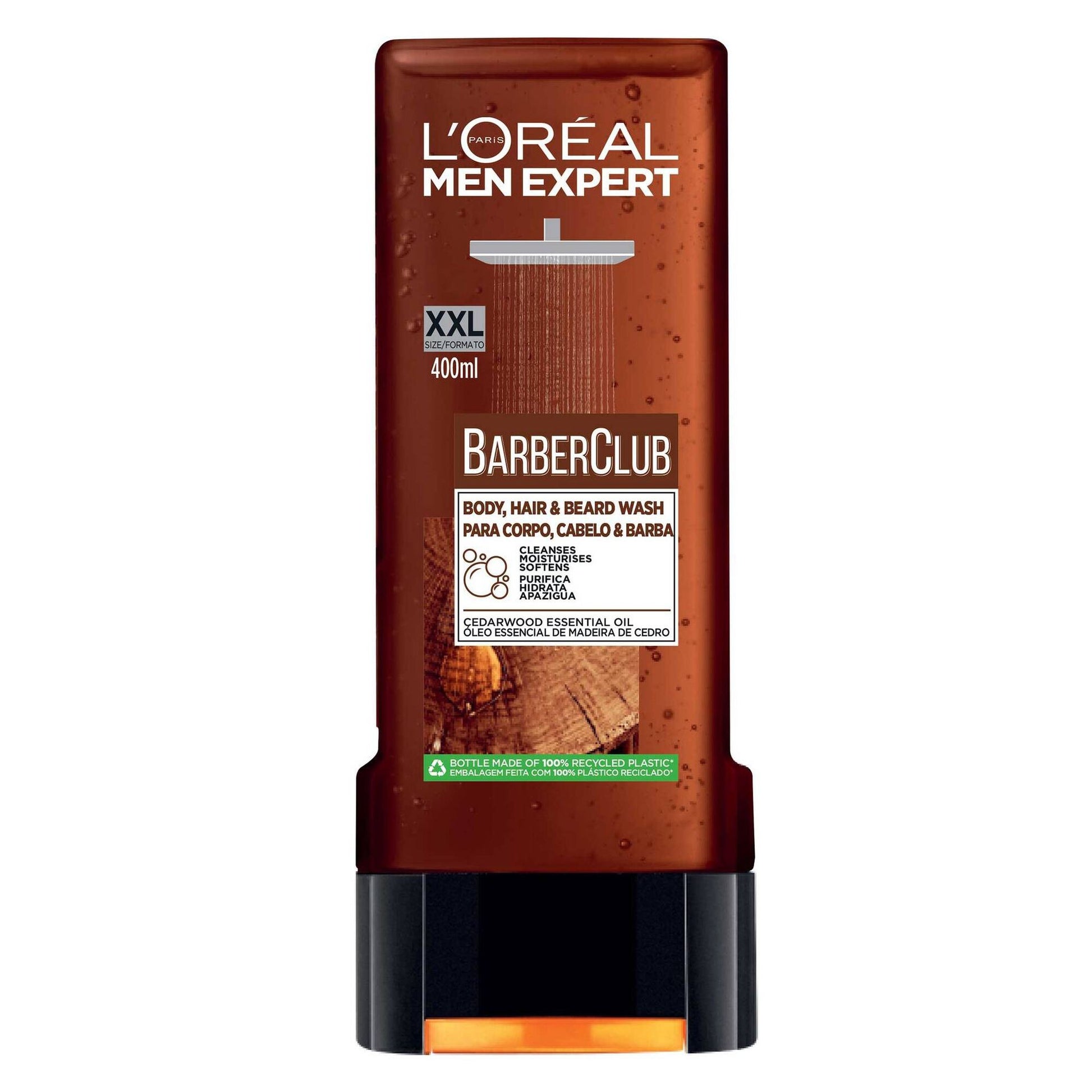 loreal men expert barber club shower gel 400ml men body face hair wash barbershop grooming care