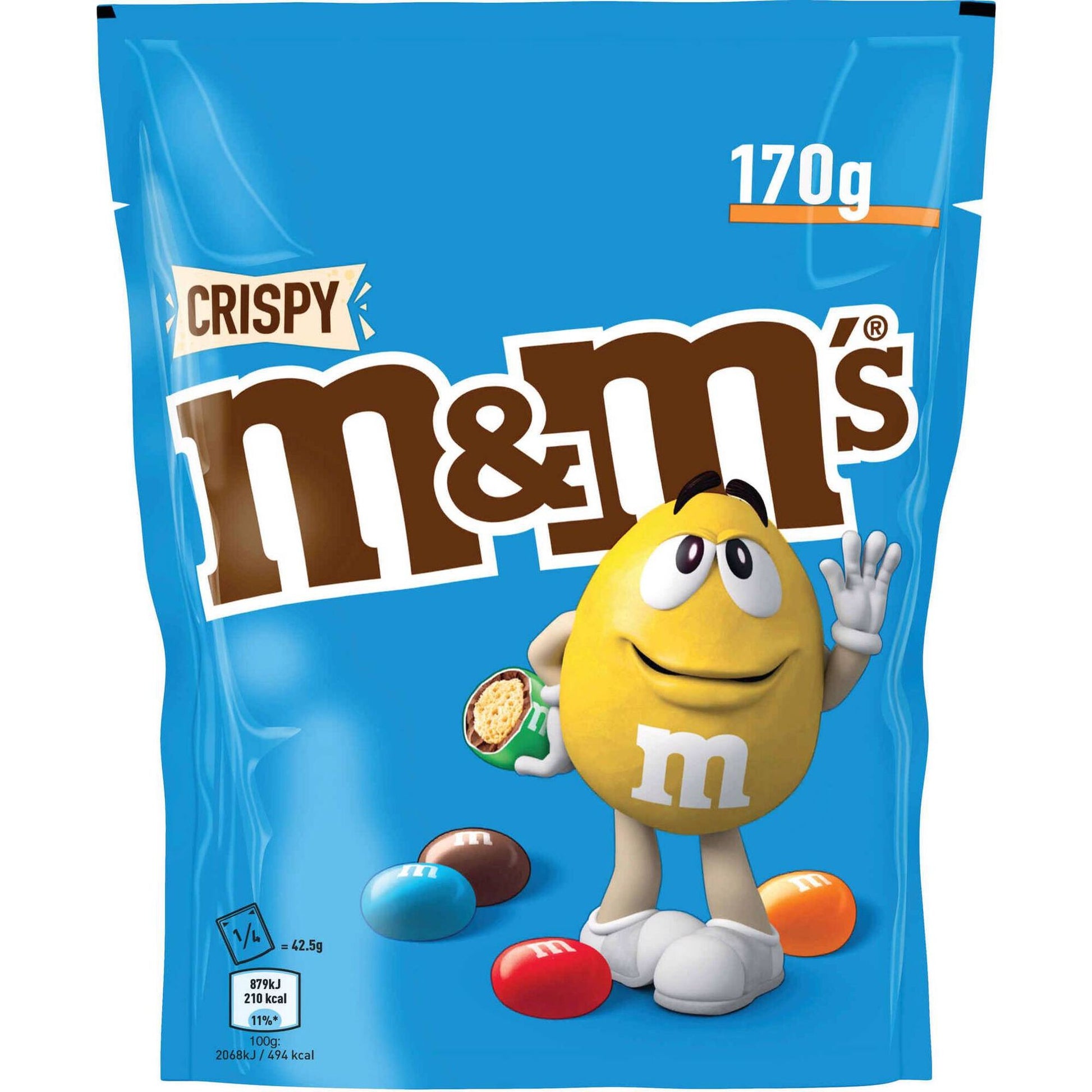 m&ms crispy milk chocolate candy bag 170g colourful candy coated chocolate with crispy rice centre chocolate dragees and candy shell chocolates