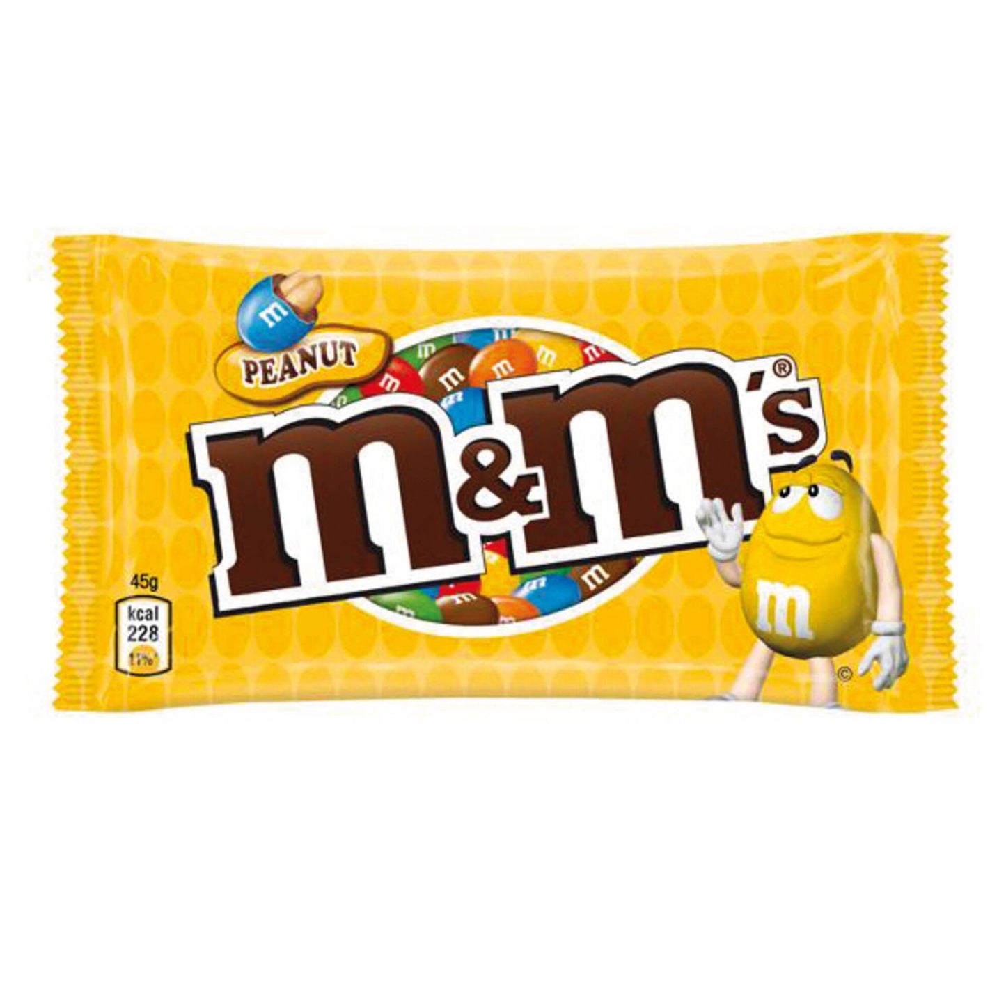 m&ms peanut chocolate dragees 45g candy coated milk chocolate with roasted peanuts colourful chocolate dragees snack pack