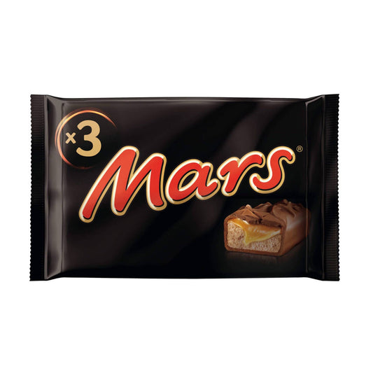 mars chocolate caramel snack 135g 3 pack milk chocolate caramel nougat bars classic chocolate bars and snack bars multipack
