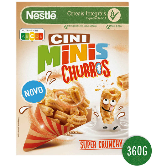 nestle cini minis churros cereal 360g cinnamon breakfast cereal crunchy kids cereal family breakfast cereal
