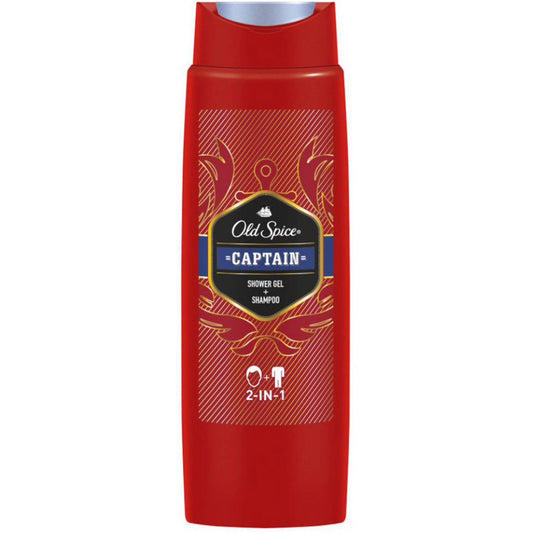 old spice captain 3 in 1 shower gel 400ml men body face hair wash masculine fresh grooming care