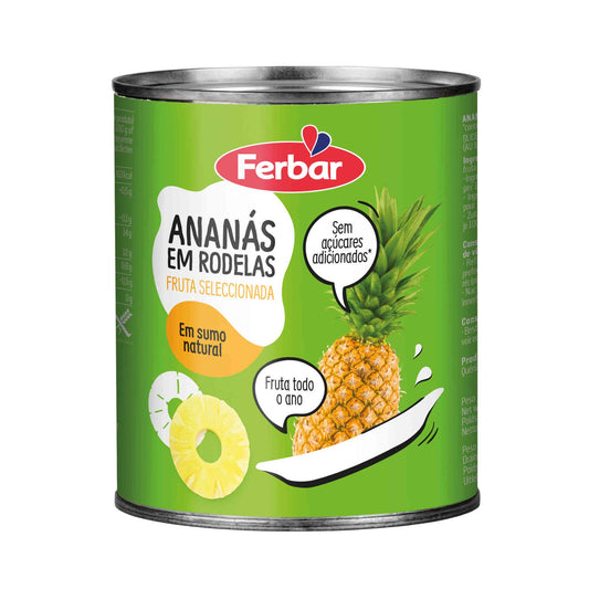 pineapple in natural juice 820g ferbar canned pineapple tropical fruit dessert fruit
