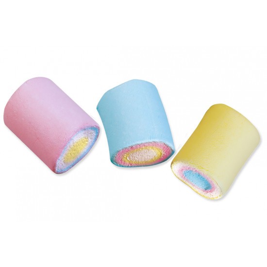 rainbow filled marshmallow soft sweets 100g fluffy marshmallow with colourful centre soft foam sweets pack