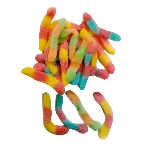 sour gummy worms by weight – tangy sugar coated jelly worms pick n mix candy