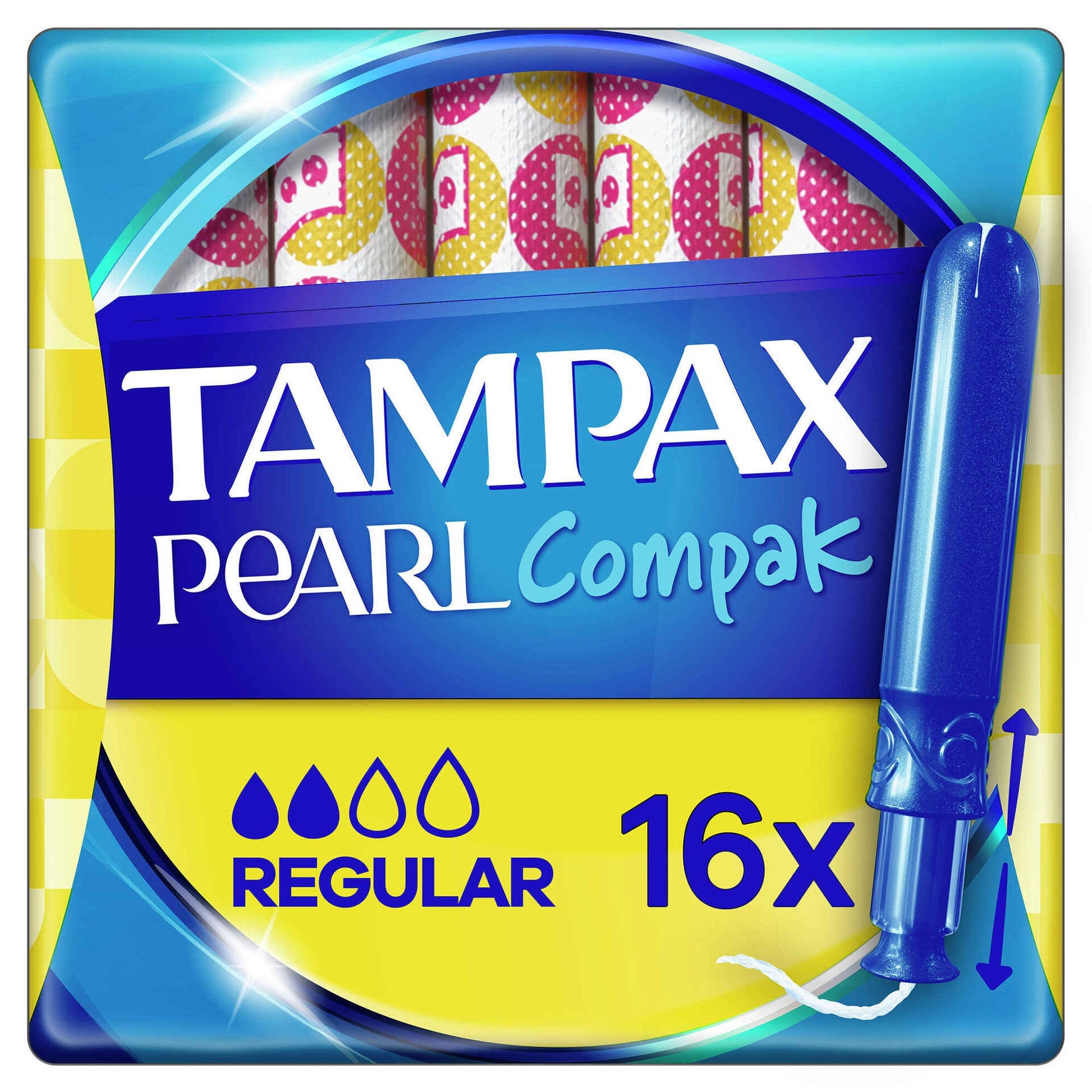 tampax pearl compak regular tampons with applicator pack of 16 feminine hygiene intimate care