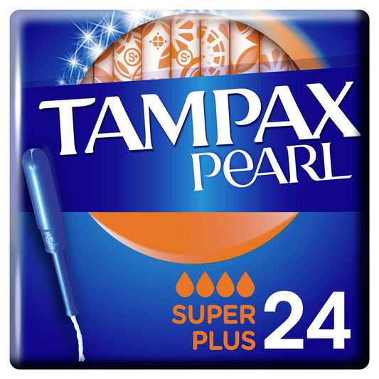 tampax pearl super tampons with applicator pack of 24 feminine hygiene intimate care
