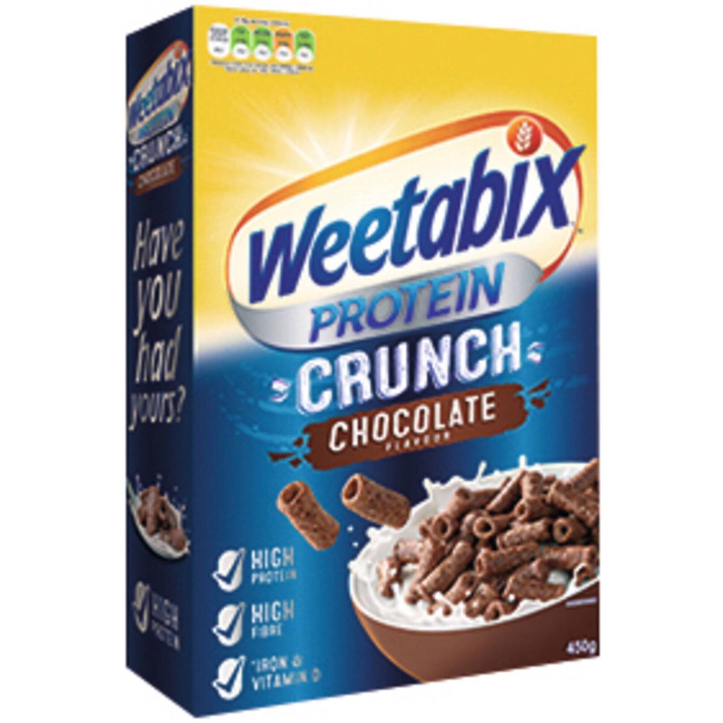 weetabix protein crunch chocolate 450g high protein chocolate cereal whole grain breakfast