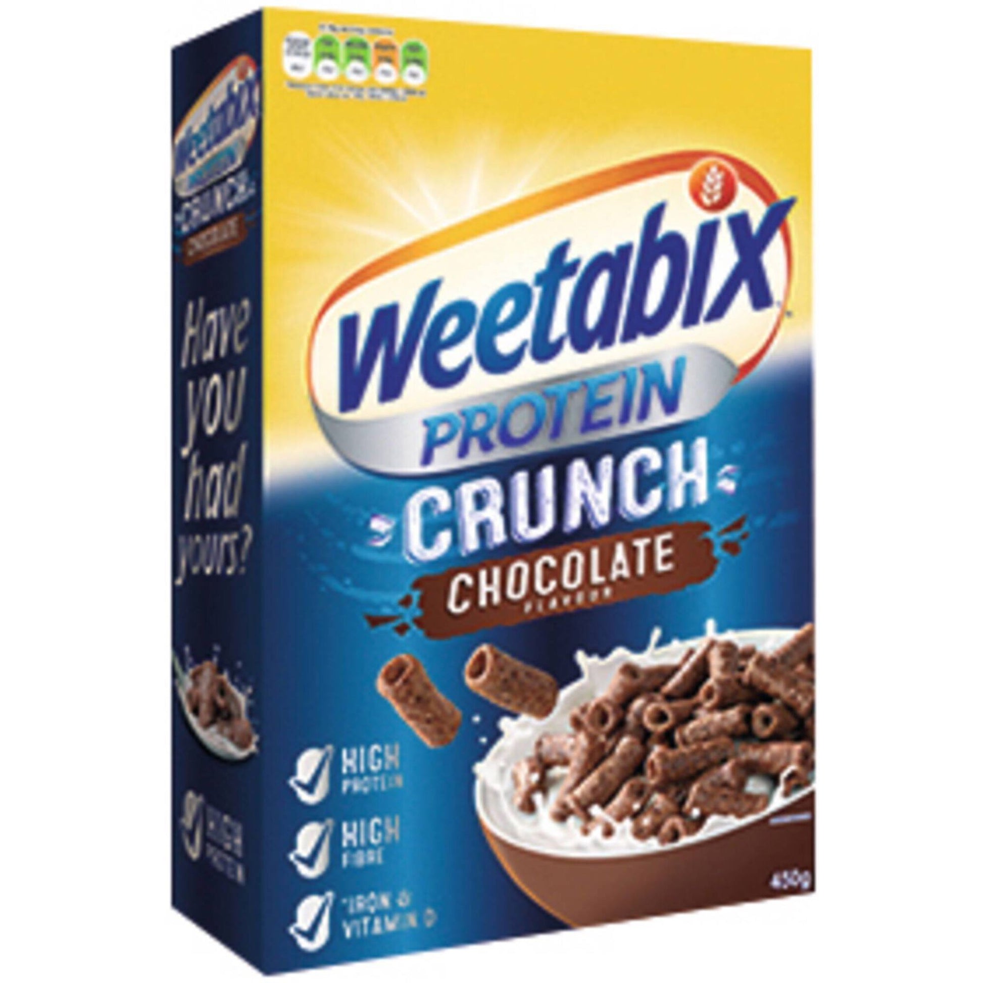 weetabix protein crunch chocolate 450g high protein chocolate cereal whole grain breakfast