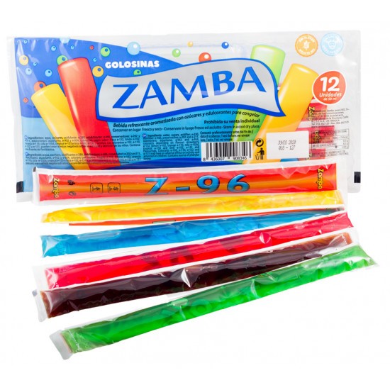 zamba ice lolly freeze pops mixed pack of 12 fruity liquid candy freezer ice pops assorted flavours